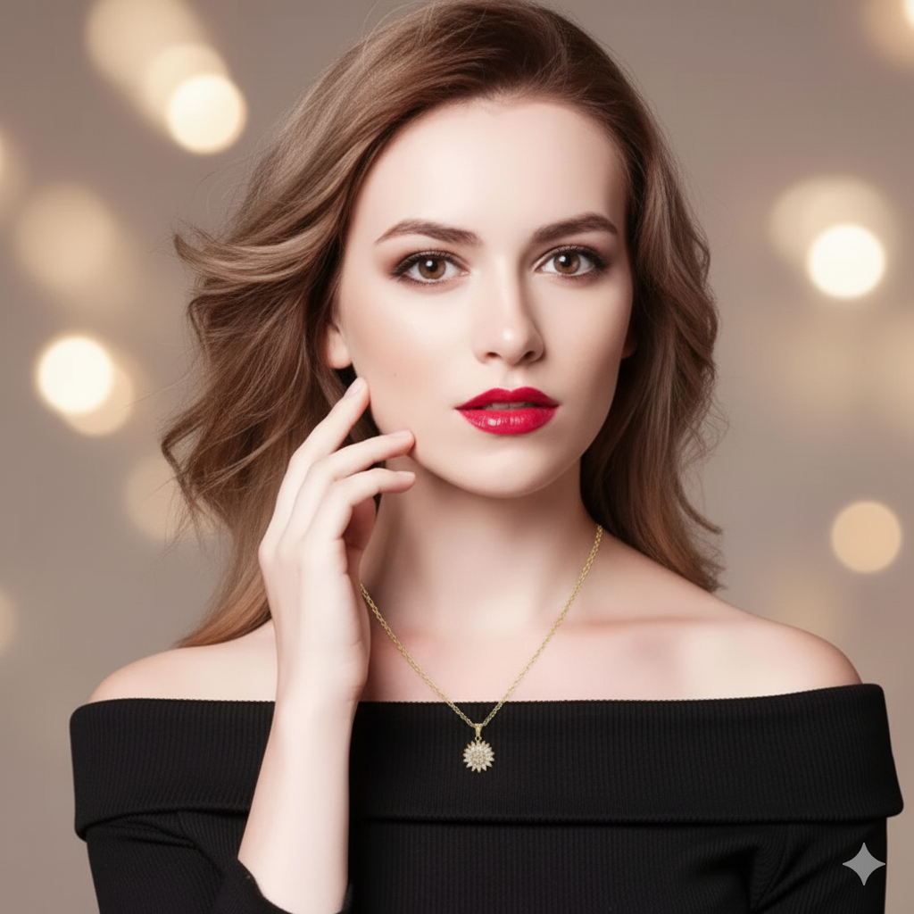 🌻 Set Girasol de Lujo: Collar y Anillo Brillante